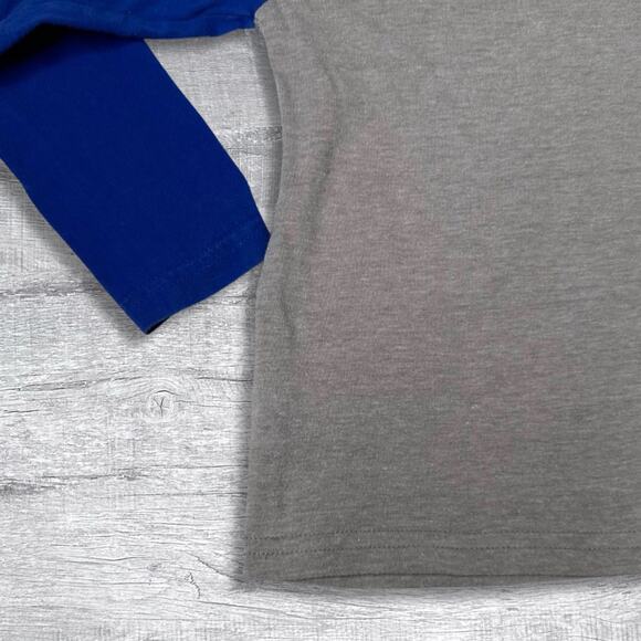 NBA Boys Golden State Warriers Shirt Raglan Long Sleeve XS 4/5 Grey Blue Tee - Picture 4 of 7